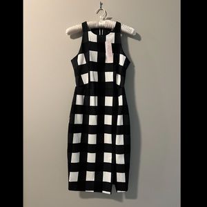 Size 0 Petite bodycon dress from Banana Republic. New with tags. Black & White.